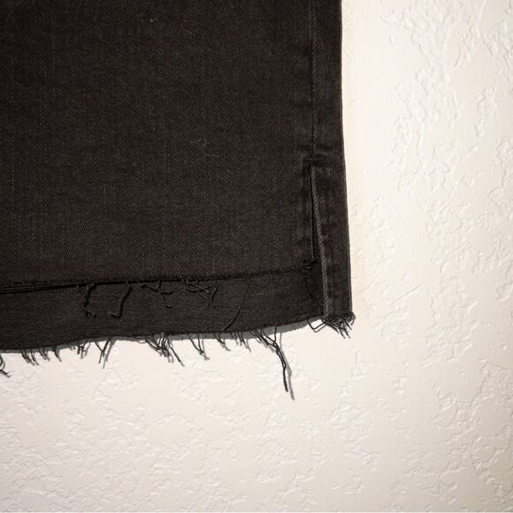 NWT Madewell Black Stretch Denim Straight Step Hem Edition Mini-Skirt Size 27 - Picture 5 of 10